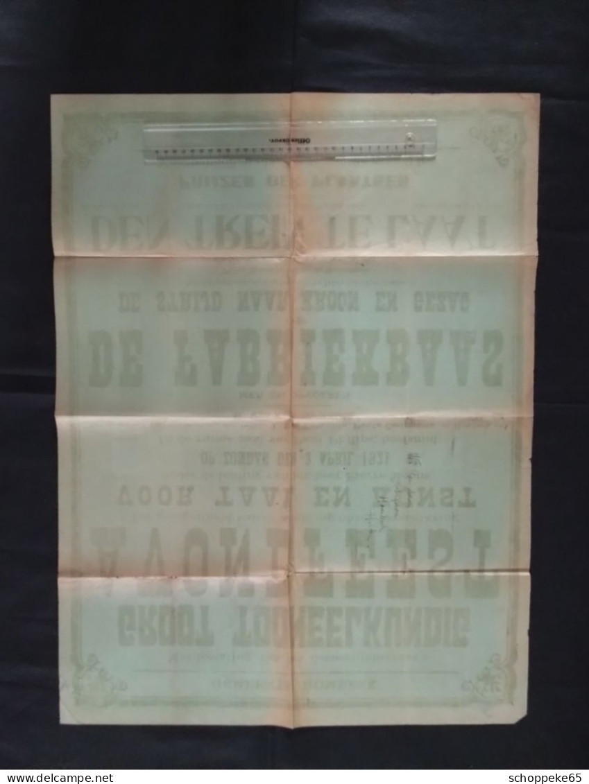 Hombeek Mechelen 1921 Unieke Affiche Toneel Voorstelling De Fabriekbaas / Den Trein Te Laat - Plakate