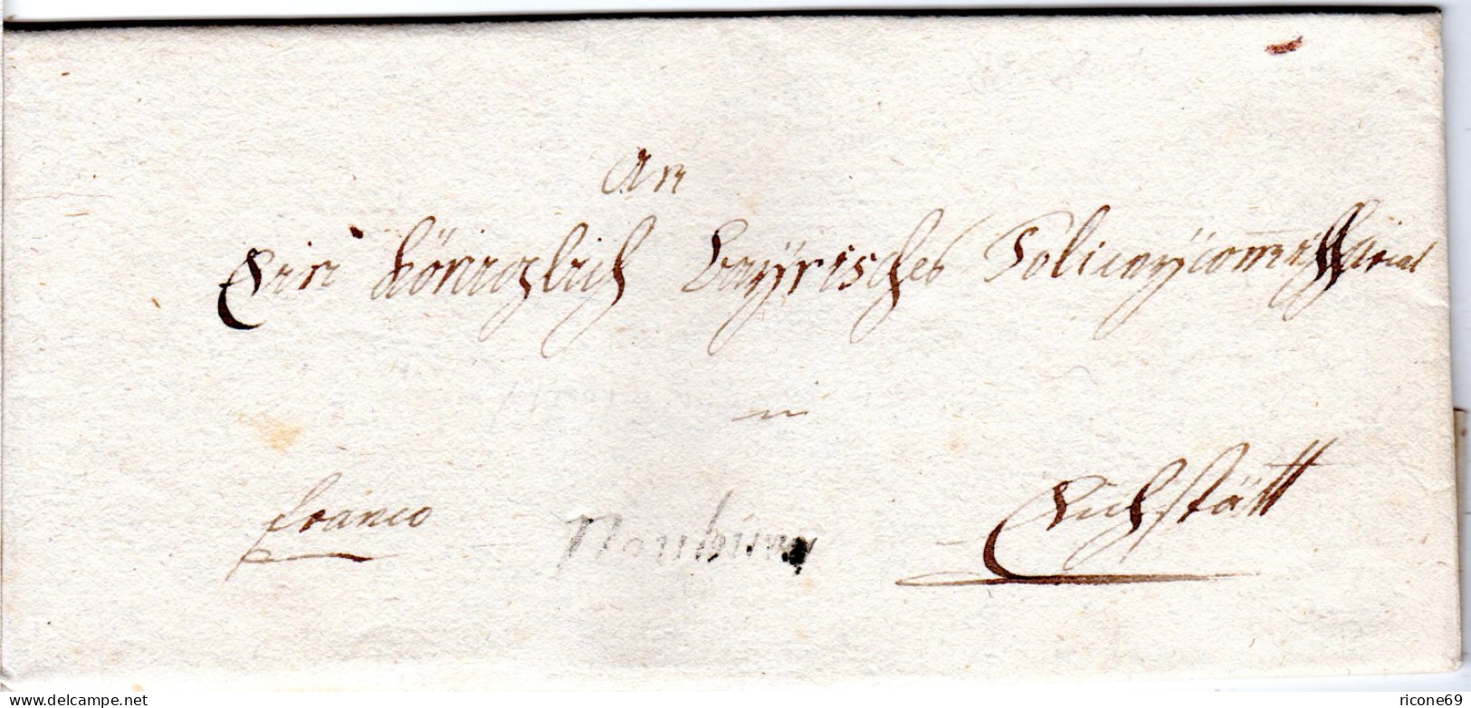 Bayern 1807, Schreibschrift-L1 NEUBURG Auf Franko Brief N. Eichstätt - [Voorlopers