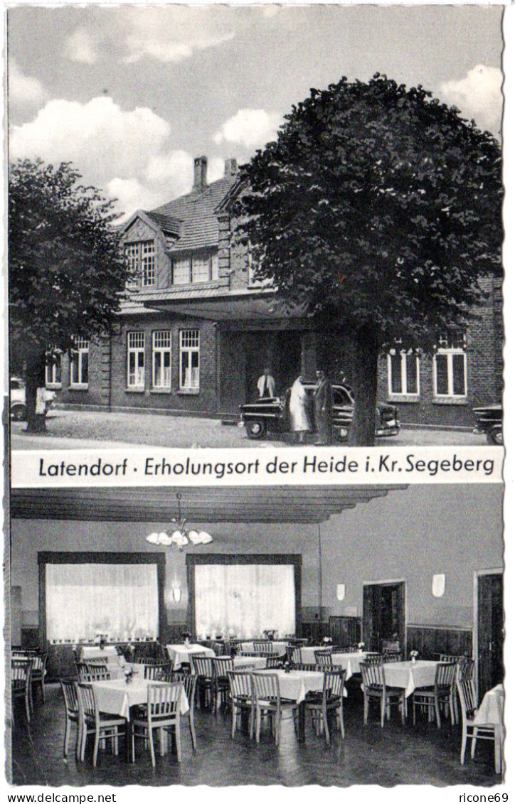 BRD 1961, Landpost Stempel 24b LATENDORF über Neumünster Auf Sw-AK M. 8+2x1 Pf. - Autres & Non Classés