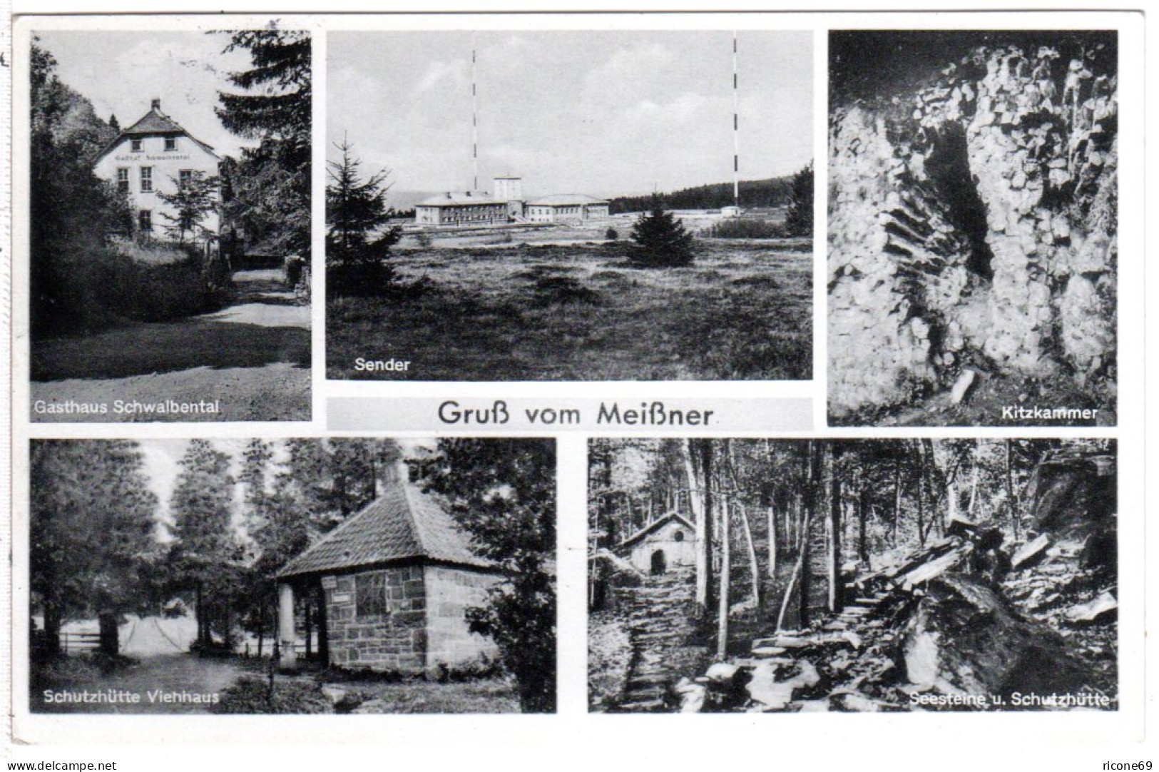 BRD 1956, Landpost Stempel 16 VOCKERODE über Eschwege Auf Sw-AK M. 10 Pf. - Other & Unclassified