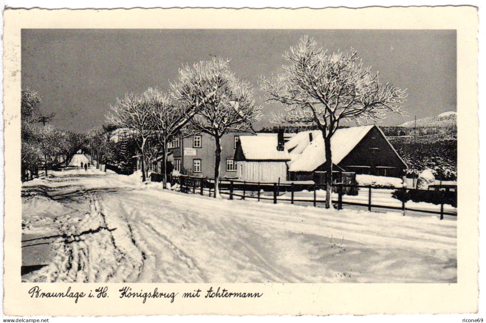 Braunlage I. Harz Im Winter, Gasthof Königskrug, 1934 Gebr. Sw-AK - Sonstige & Ohne Zuordnung