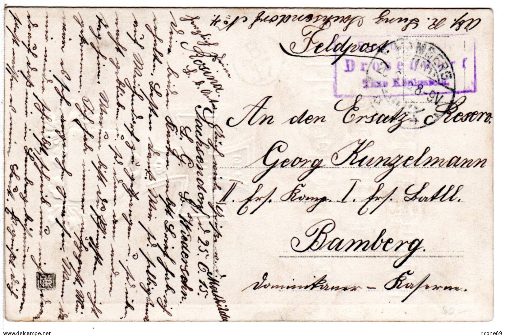 Bayern 1915, Posthilfstelle DROSENDORF Taxe Königstein Auf Feldpost Karte  - Storia Postale