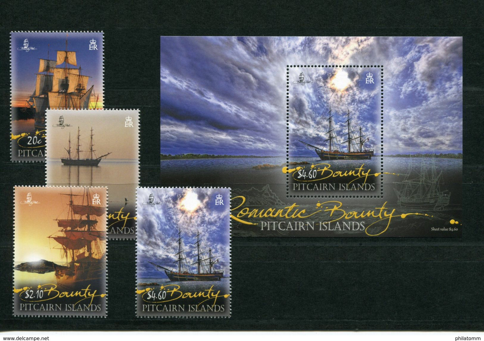 Pitcairn - Block Nr. 61 Und Mi.Nr. 857 / 860 - "Bilder Der Bounty" ** / MNH (aus Dem Jahr 2012) - Pitcairninsel