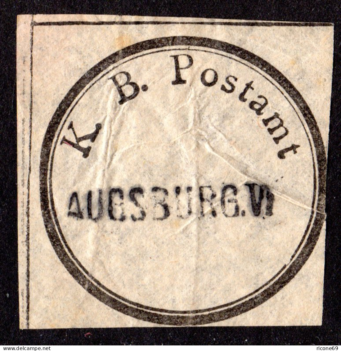 Bayern, Postsiegel K.B. Postamt M. Eingestempeltem L1 AUGSBURG VI - Covers & Documents