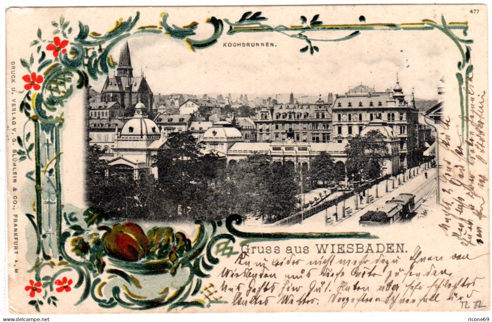 Bayern 1902, Aushilfstempel. ERGOLDSBACH Als Ank.Stpl. Auf Wiesbaden-AK - Brieven En Documenten