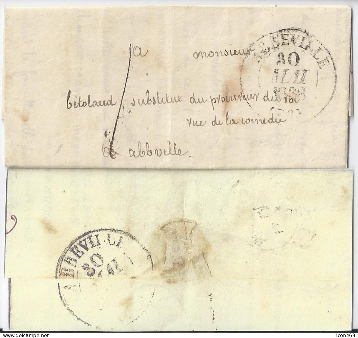 Frankreich 1838, Abbeville Lokal Brief! Ortsbrief Porto 1 (decime). #1144 - Autres & Non Classés