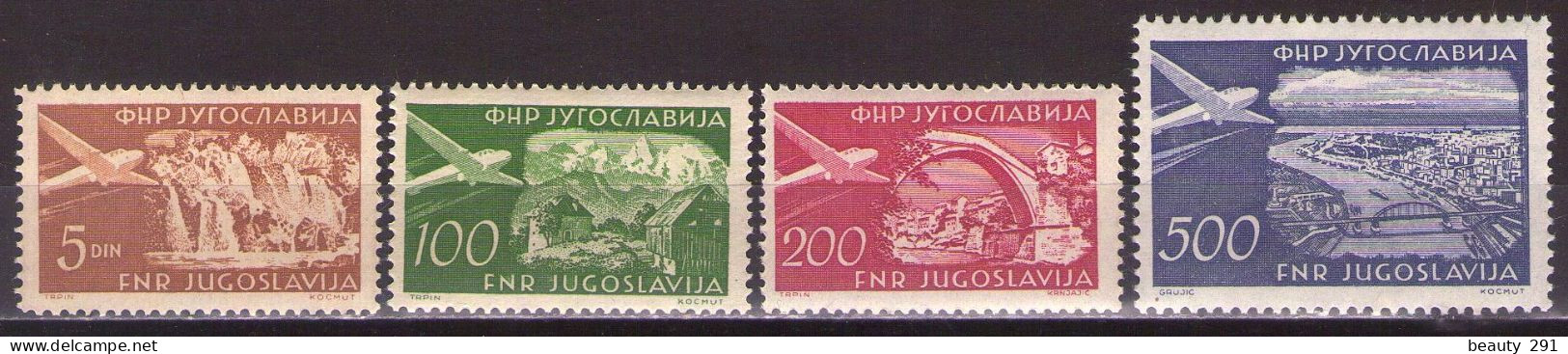 Yugoslavia 1951 - Airmail - Mi 689-692 - MNH**VF - Unused Stamps