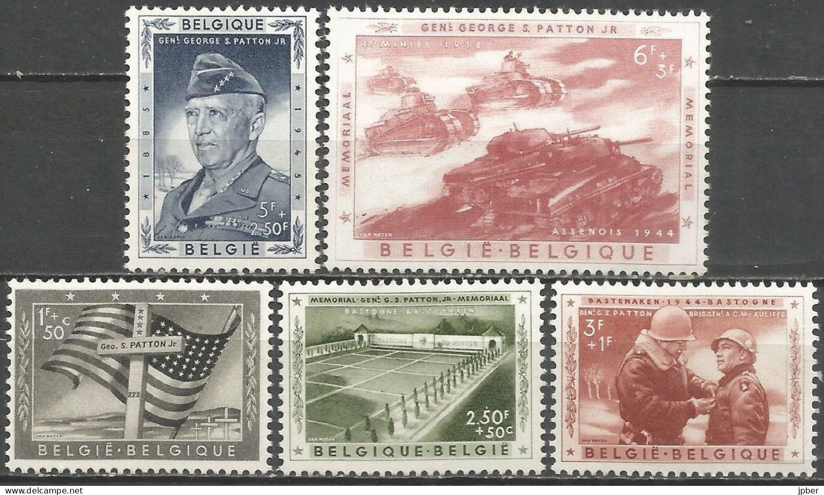 Belgique - Mémorial Patton Bastogne, Mac Auliffe, Chars Renault Et Sherman - N°1032 à 1036 * - Unused Stamps