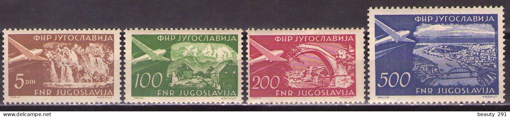 Yugoslavia 1951 - Airmail - Mi 689-692 - MNH**VF - Ungebraucht