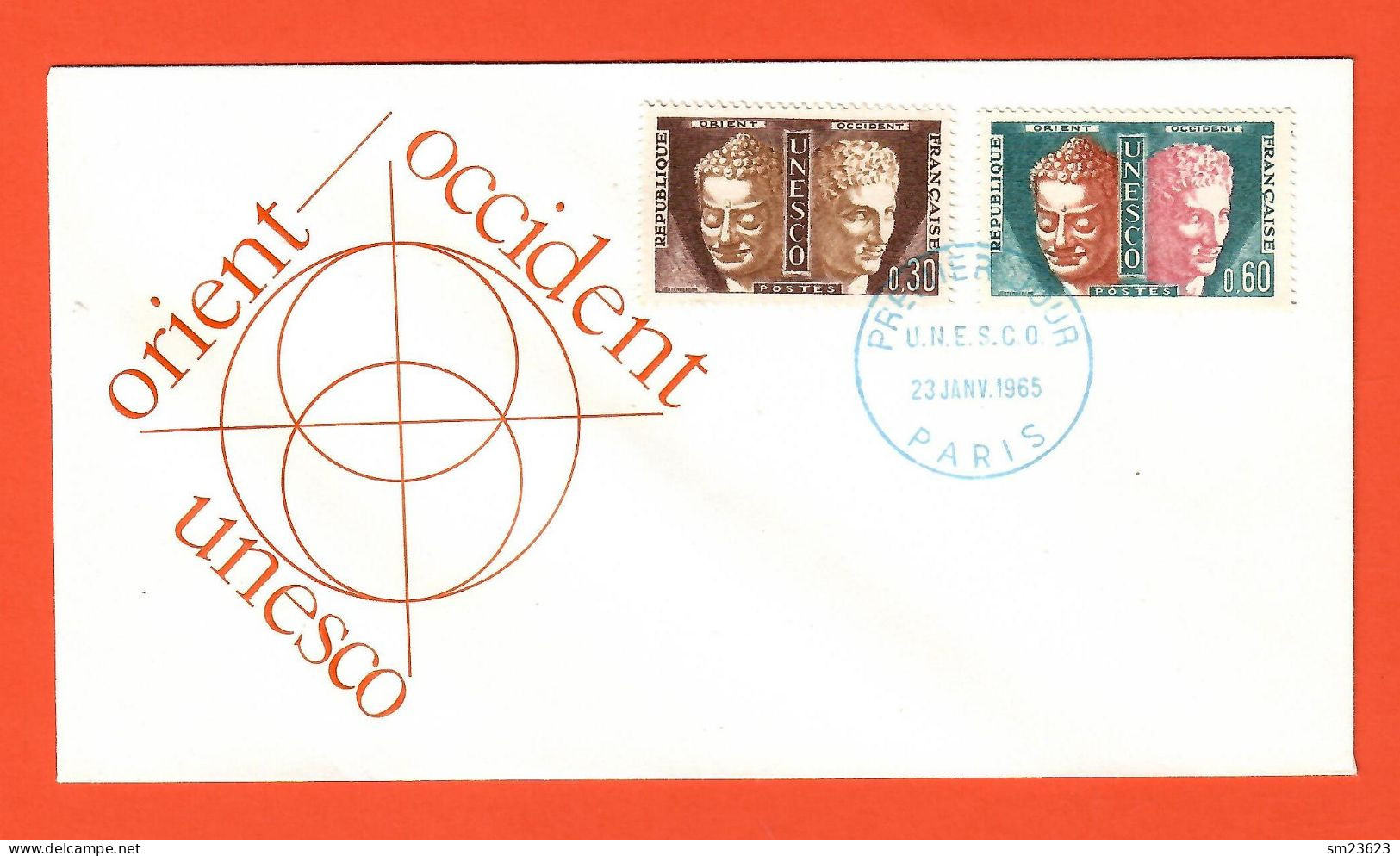 Frankreich 1965   Mi.Nr. 4+5 , Dienstmarken Für Die UNESCO - FDC Premier Jour 23. JANV.1965 PARIS - Cartas & Documentos