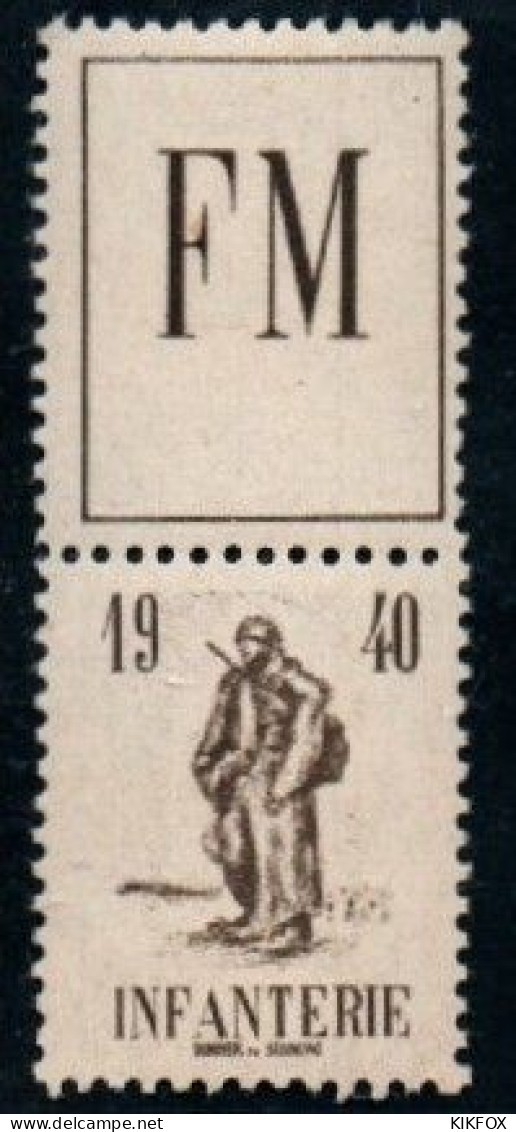 FRANCE, FRANKREICH,  1940,  FRANCHISE MILITAIRE -  F.M   10A ** ,  POSTFRISCH, NEUF - Military Postage Stamps