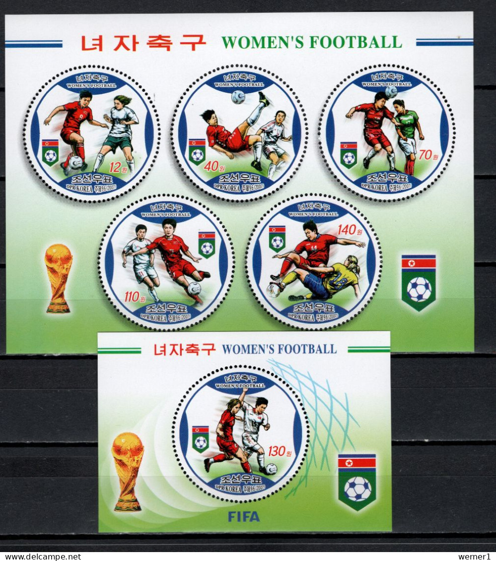 North Korea 2007 Football Soccer Women World Cup Set Of 2 S/s MNH - Nuovi