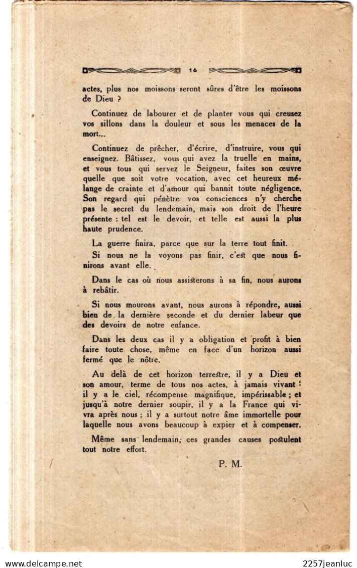 Bulletin  Paroissial De Boujan Sur Libron  La Revue Du Mois De Mars Avril  1944 .n 57/58 De 16 Pages - Historische Dokumente
