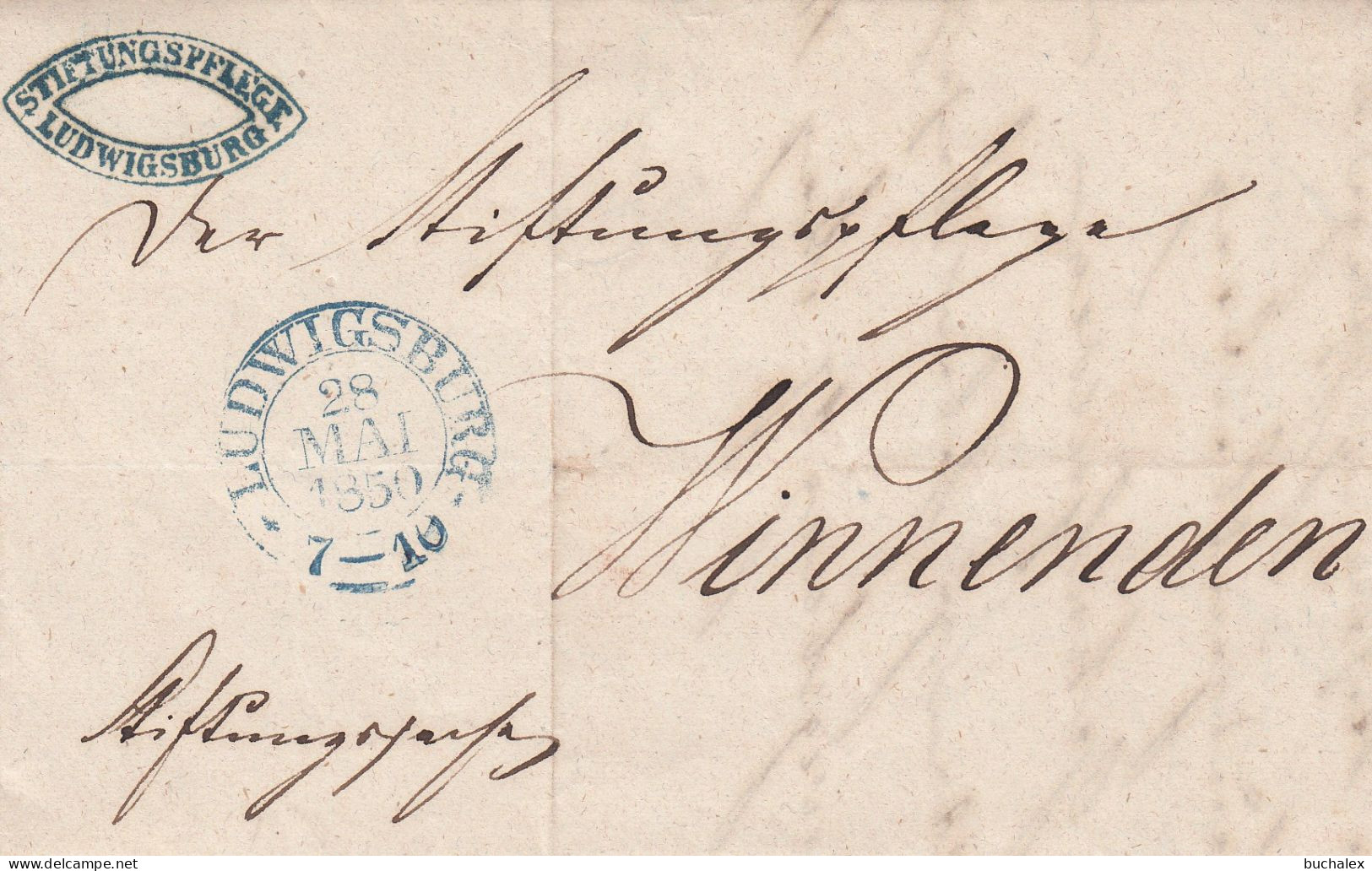 Vollständiger Vorphilabrief - 1850 - Von Ludwigsburg Nach Winnenden - Prephilately