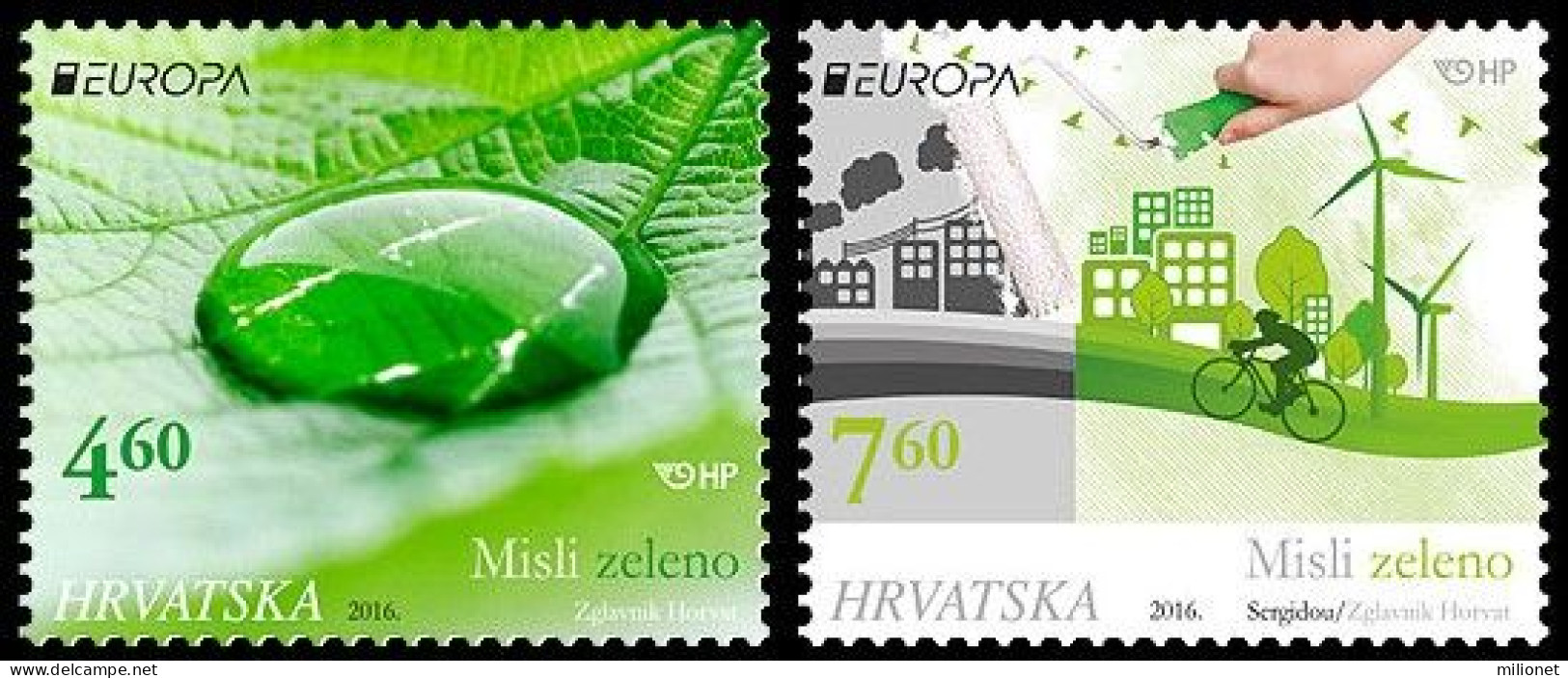 SALE!!! CROATIA CROACIA CROATIE KROATIEN 2016 EUROPA CEPT Think Green 2 Stamps Set MNH ** - 2016