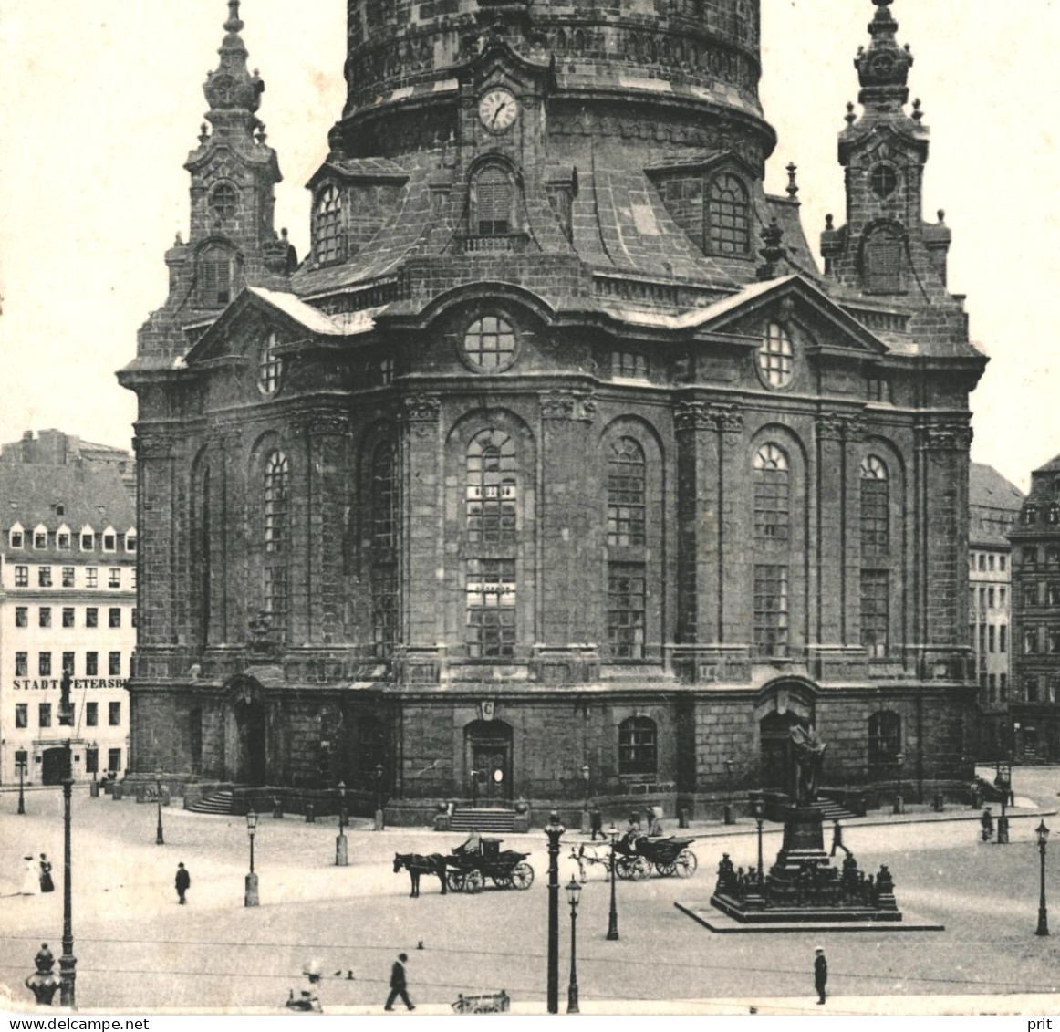 Dresden Frauenkirche 1909 Used Real Photo Postcard Sent To Tartu, Estonia. Publisher Alfred Hartmann Dresden, No 1464 - Dresden