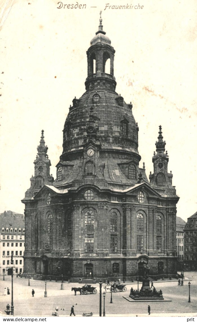 Dresden Frauenkirche 1909 Used Real Photo Postcard Sent To Tartu, Estonia. Publisher Alfred Hartmann Dresden, No 1464 - Dresden