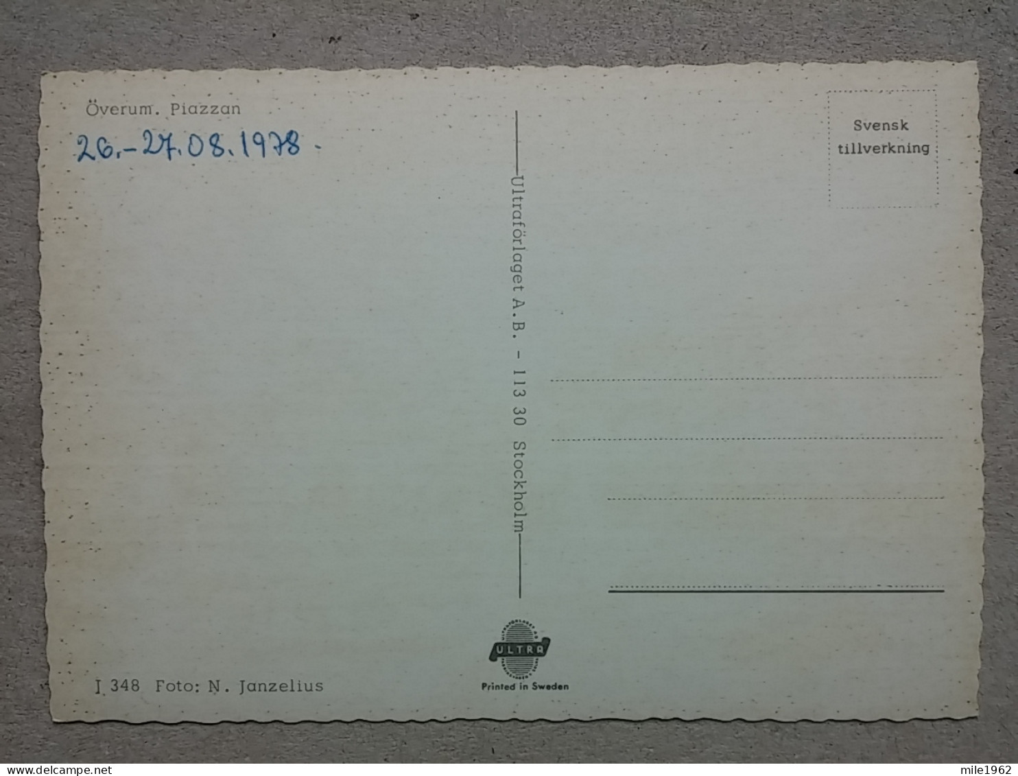 KOV 536-20 - SWEDEN, OVERUM, PIAZZAN - Suède