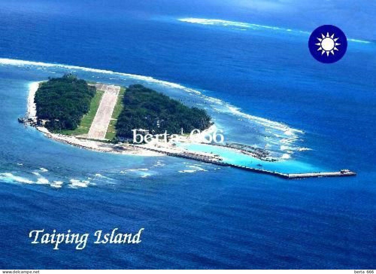 Taiwan Spratly Islands Taiping Island Aerial View  New Postcard - Taiwán