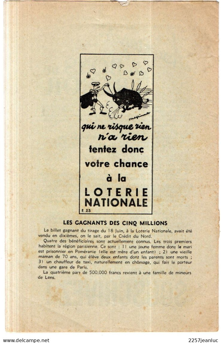 Bulletin  Paroissial De Boujan Sur Libron  La Revue Du Mois De Aout & Septembre  1941 .n 28/29 De 16 Pages - Historische Documenten