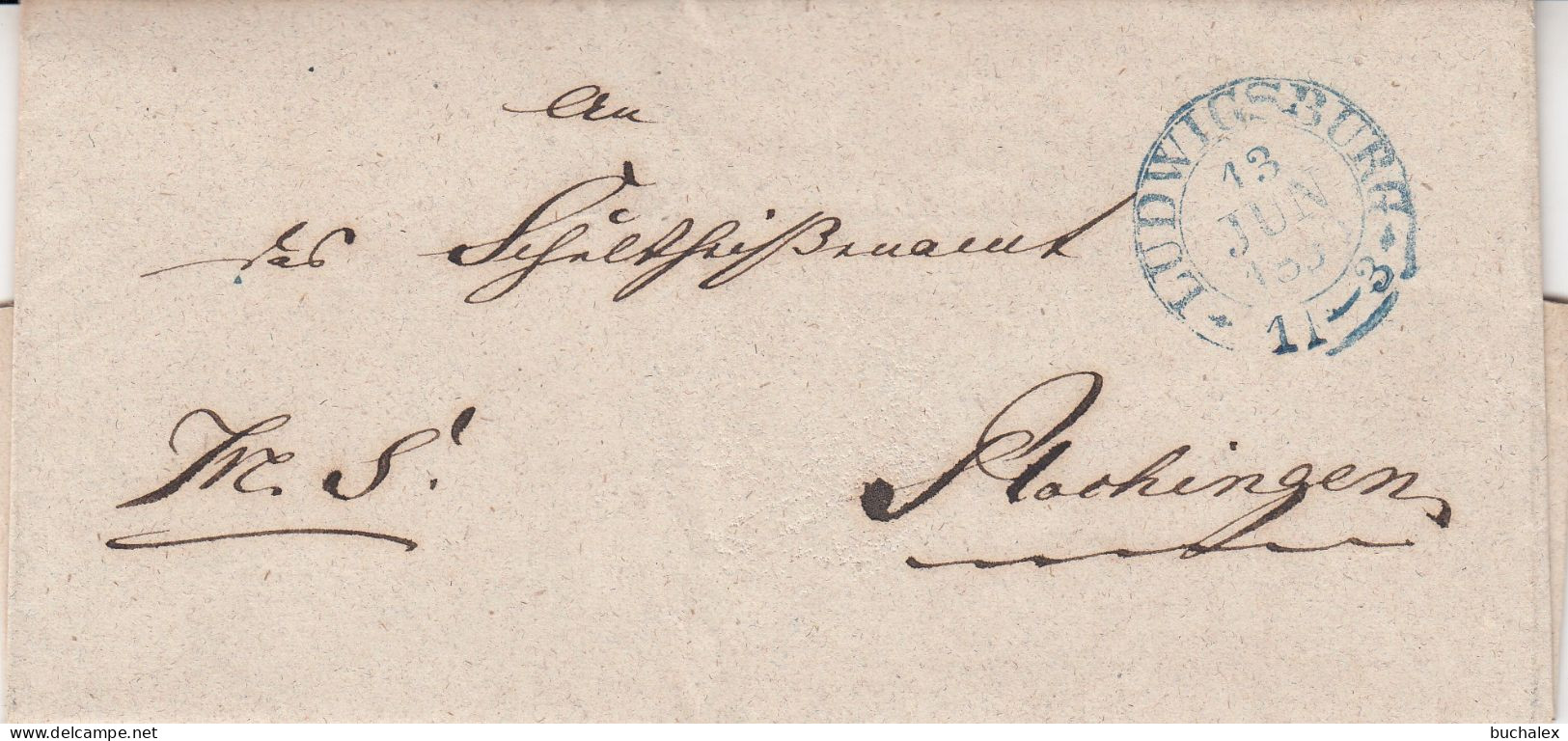 Vollständiger Vorphilabrief - 1850 - Von Ludwigsburg Nach Plochingen - Prephilately