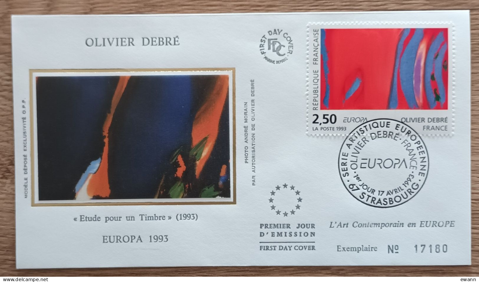 FDC 1993 - YT N°2797 - EUROPA / OLIVIER DEBRE - STRASBOURG - 1990-1999