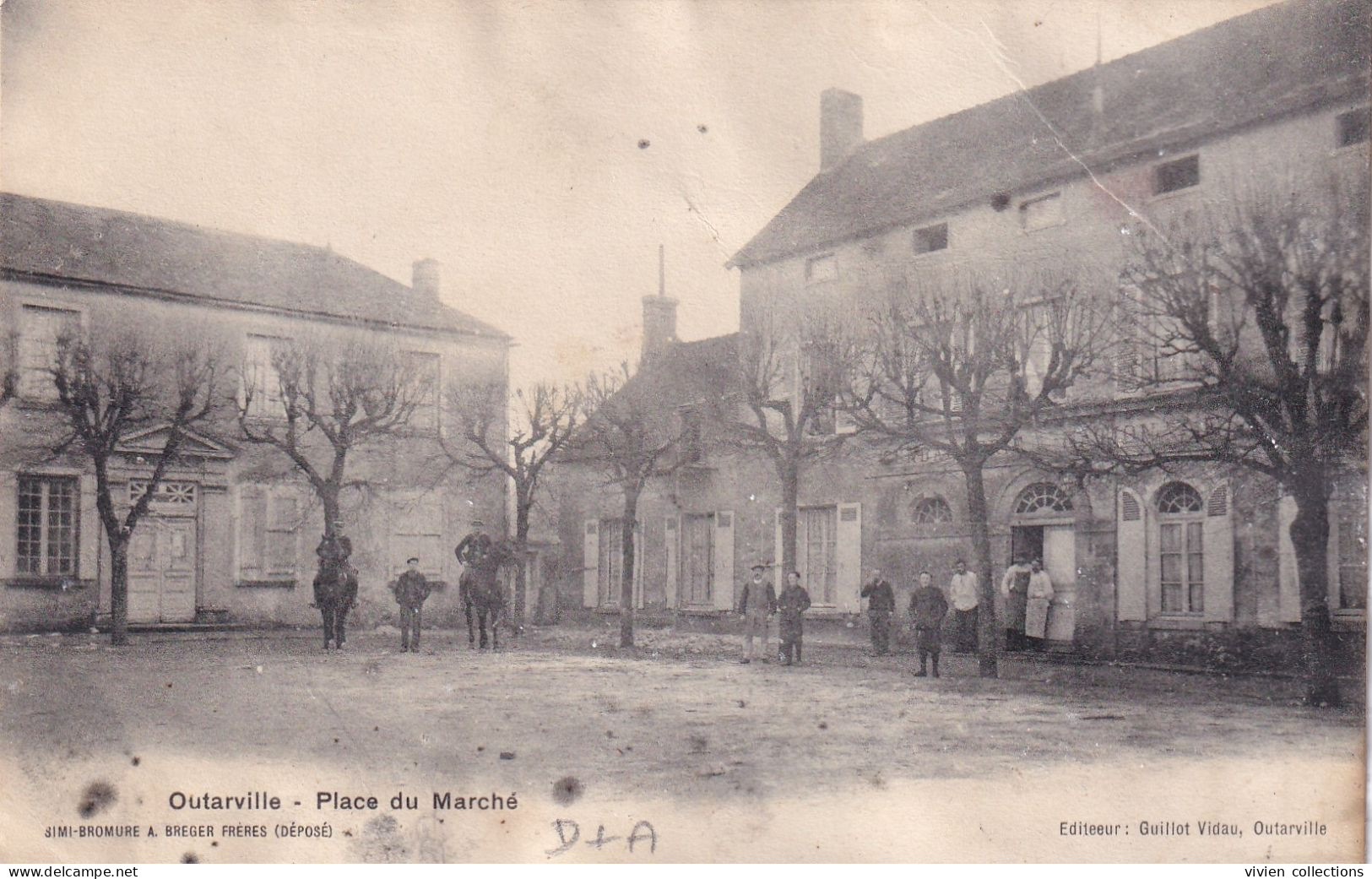 Outarville (45 Loiret) Lot De 3 Cartes "en L'état" Place Du Marché Et Routes De Melleray Et De Bazoches - édit. Videau - Otros & Sin Clasificación