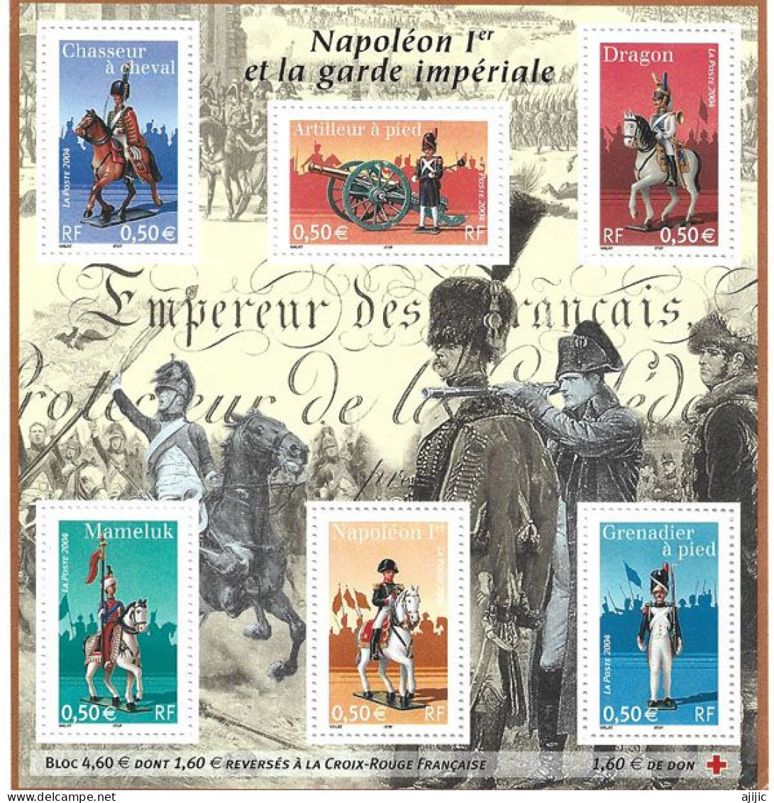 FRANCE. NAPOLEON 1er Et La Garde Imperiale. Bloc-feuillet Neuf ** 2004 (en-dessous Val.faciale) - Militaria