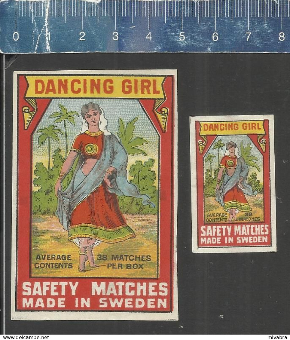 DANCING GIRL ( AVERAGE CONTENTS 38 MATCHES PER BOX) - OLD VINTAGE MATCHBOX LABELS MADE IN SWEDEN - Cajas De Cerillas - Etiquetas