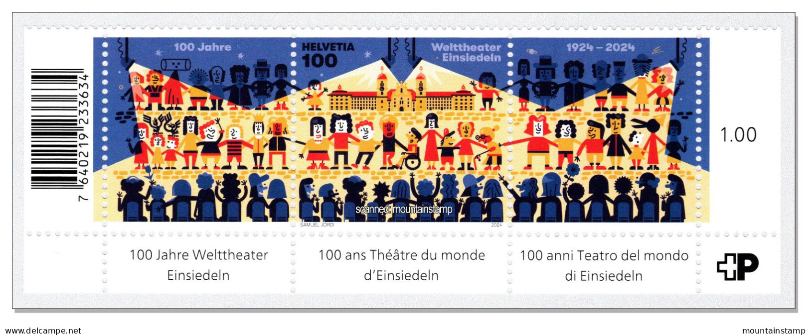 Switzerland 2024 (2/24) 100 Jahre Welttheater Einsiedeln Théâtre Teatro Theatre MNH ** Barecode - Unused Stamps