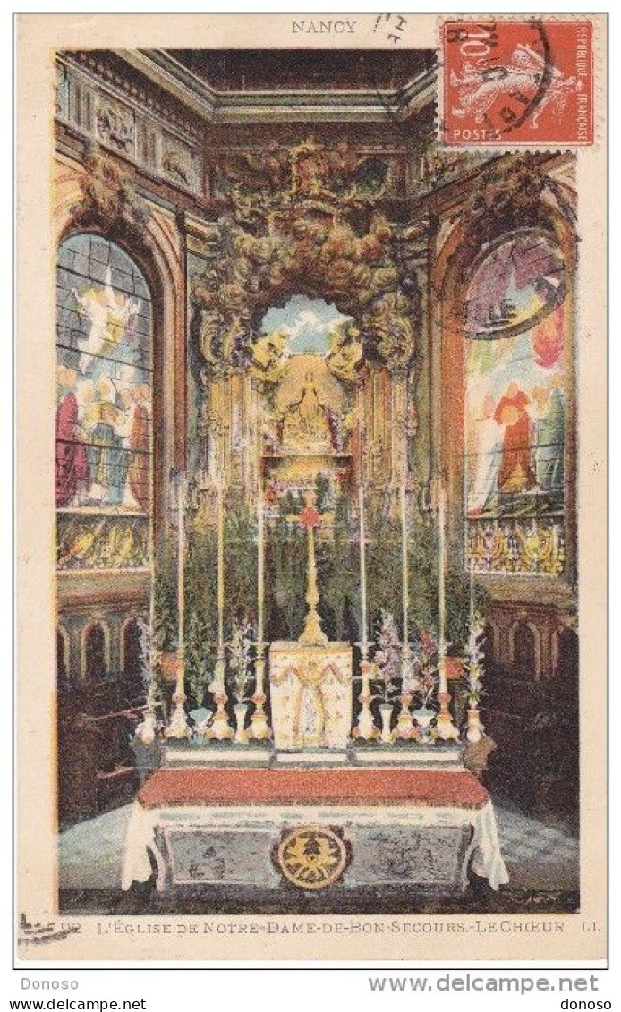 NANCY Eglise Notre Dame Du Bon Secours Colorée Circulé Cachet De 1914 - Nancy