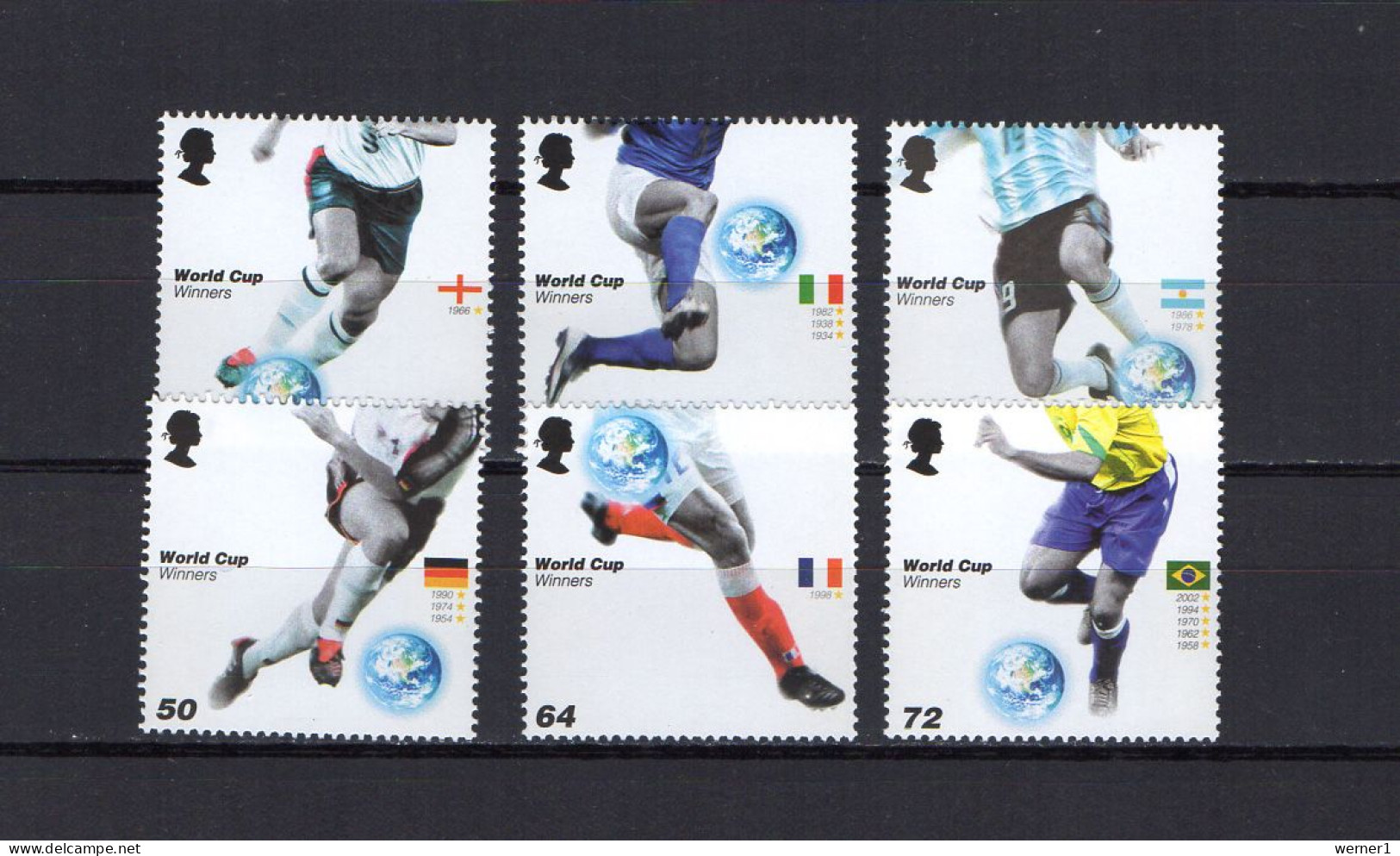 UK England, Great Britain 2006 Football Soccer World Cup Set Of 6 MNH - 2006 – Deutschland