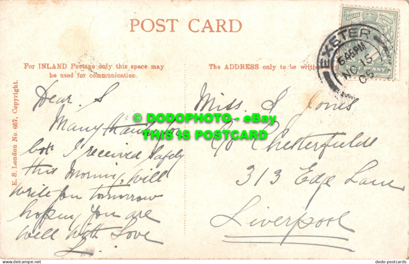 R538063 New Exe Bridge. Exeter. E. S. London No. 607. 1905 - Other & Unclassified