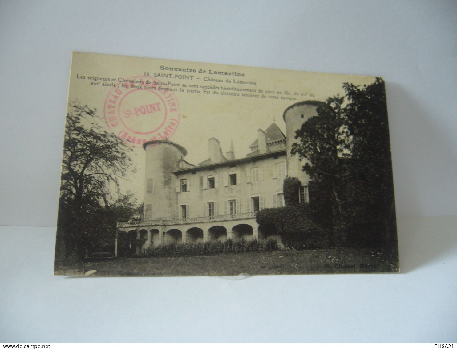 SOUVENIRS DE LAMARTINE SAINT POINT  CHATEAU DE LAMARTINE 71 SAONE ET LOIRE  CPA - Andere & Zonder Classificatie