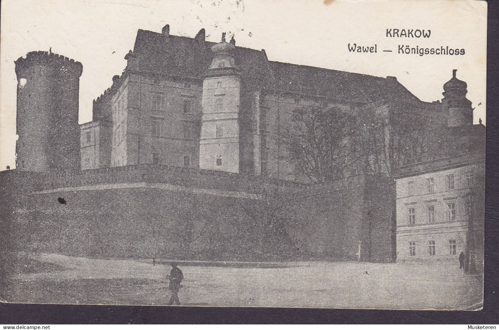 Poland Vorläufer Austria PPC Krakow Wawel - Königsschloss FELDPOST 'Landsturm Marschbaon Nr. 22, 1. Kompagnie (2 Scans) - Other & Unclassified