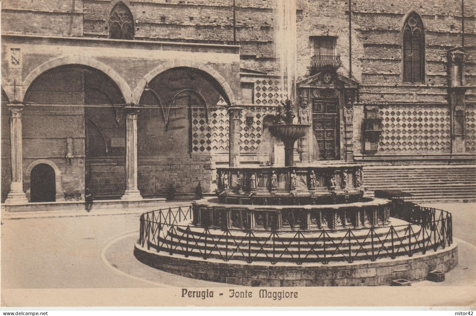 49-Perugia-Umbria-Fontana Maggiore-v.1934-Commemorativo 20c. Anno Santo X Napoli - Perugia