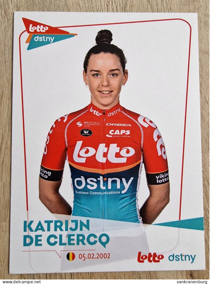 Card Katrijn De Clercq - Team Lotto-Dstny - 2024 - Women - Cycling - Cyclisme - Ciclismo - Wielrennen - Wielrennen