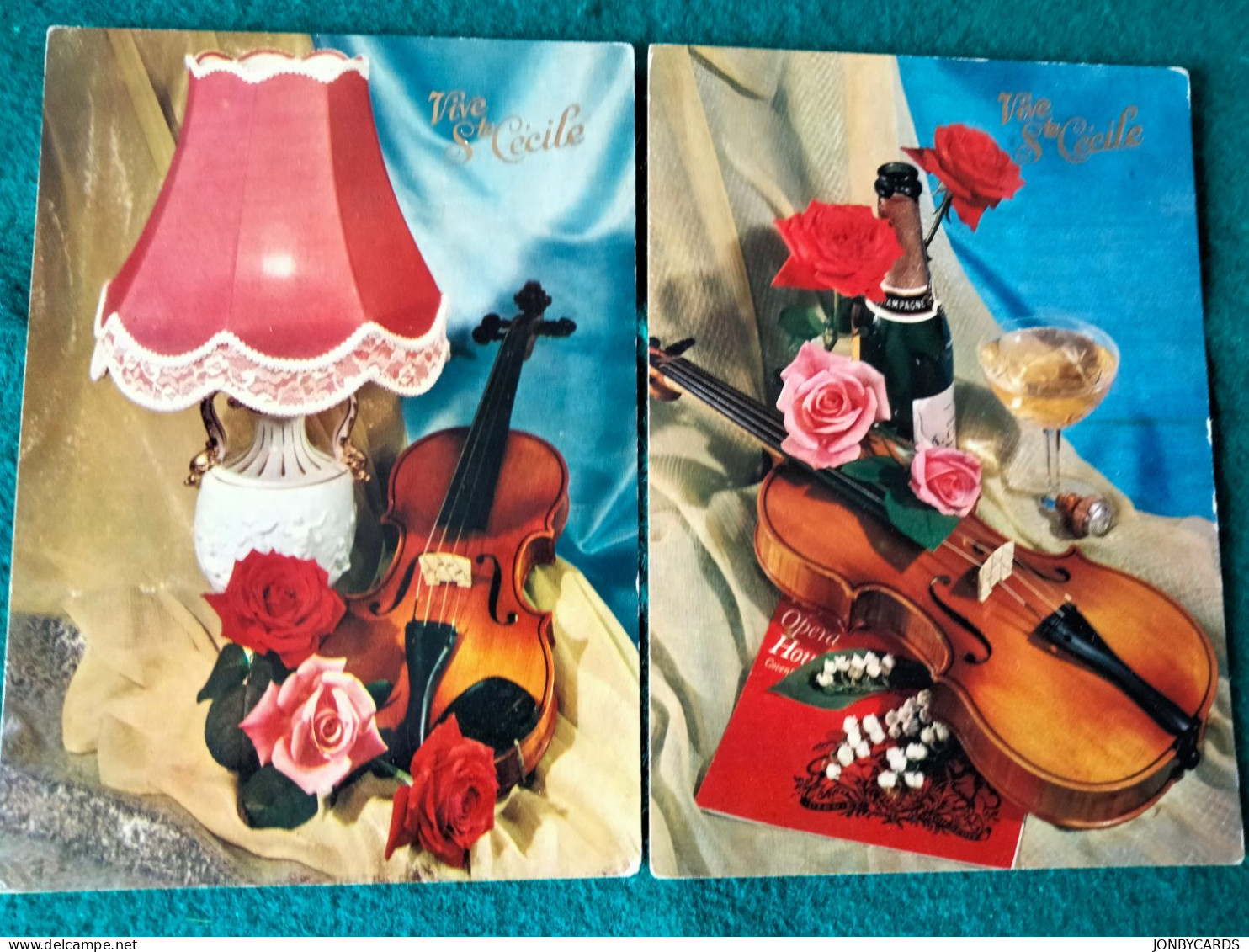 St.Cecile (Violin) - Lot Of 2 Unused Editions Picard Postcards.#53 - Santos