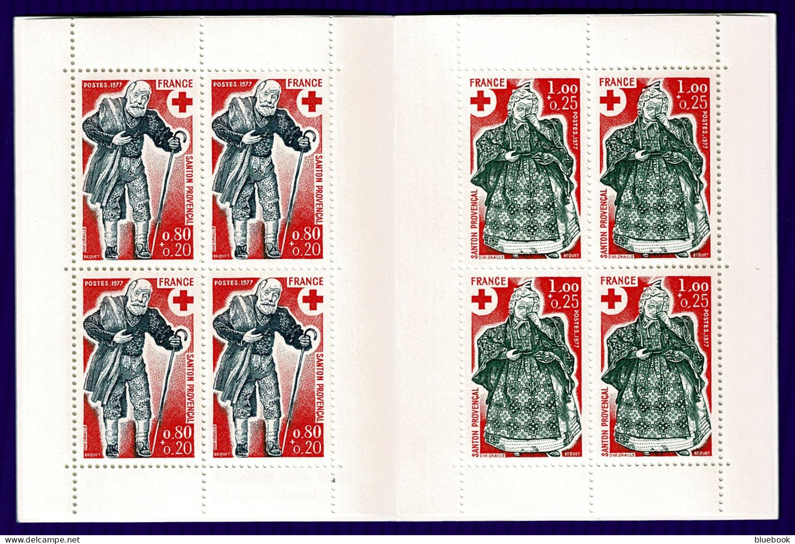 Ref 1645 - France 1977 - Red Cross Booklet SG 2208/2209 - Rotes Kreuz