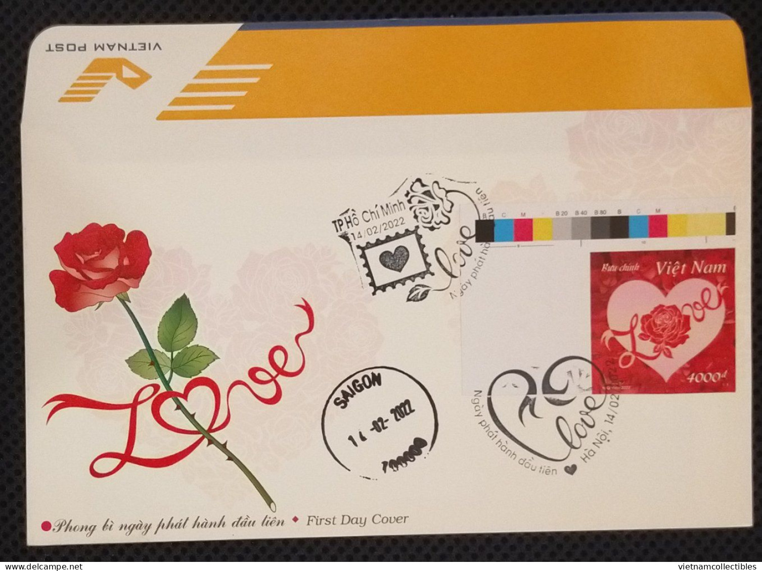 FDC Vietnam Viet Nam With Imperf Stamp 2022 : LOVE / VALENTINE / HEART - Series 2 (Ms1154) - Viêt-Nam