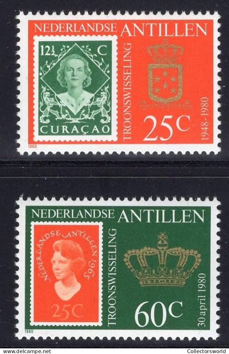 Netherlands Antilles 1980 Serie 2v Abdication Queen Juliana - Accession Queen Beatrix MNH - Antilles