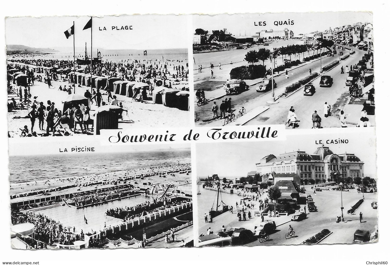 Souvenir De TROUVILLE - 4 Vues La Plage, Les Quais, La Piscine, Le Casino - Edit. CAP - - Trouville