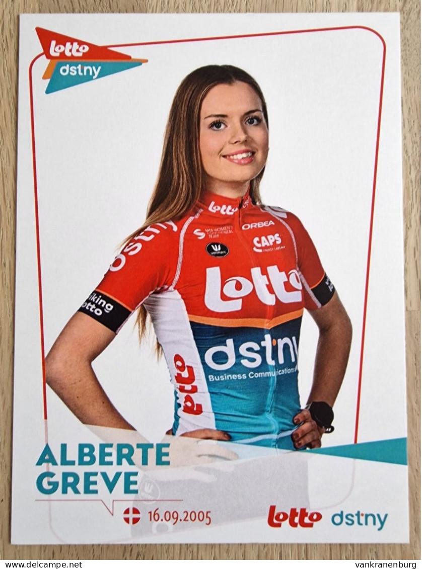 Card Alberte Greve - Team Lotto-Dstny - 2024 - Women - Cycling - Cyclisme - Ciclismo - Wielrennen - Cyclisme