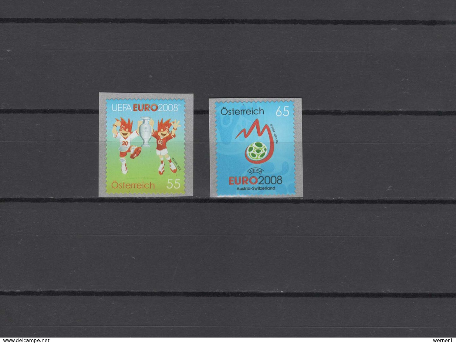 Austria 2008 Football Soccer European Championship 2 Self Adhesive Stamps MNH - Eurocopa (UEFA)