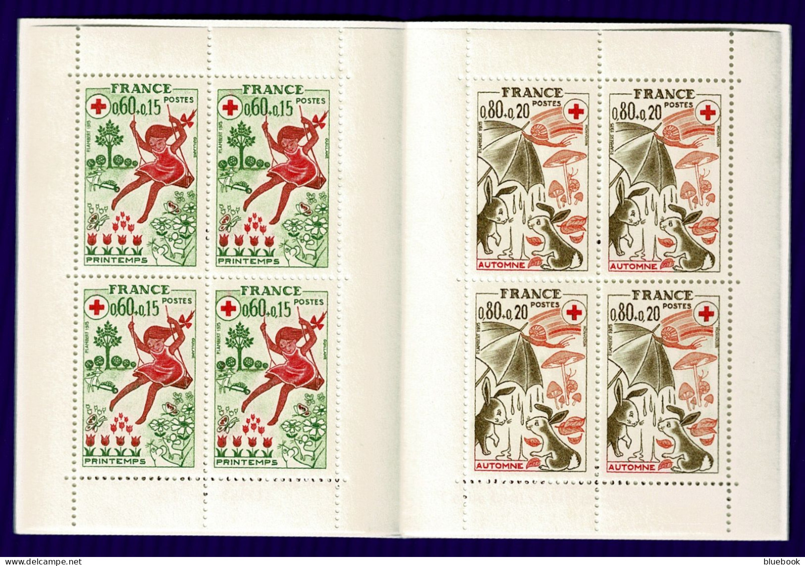 Ref 1645 - France 1975 - Red Cross Booklet SG 2098/2099 - Rotes Kreuz