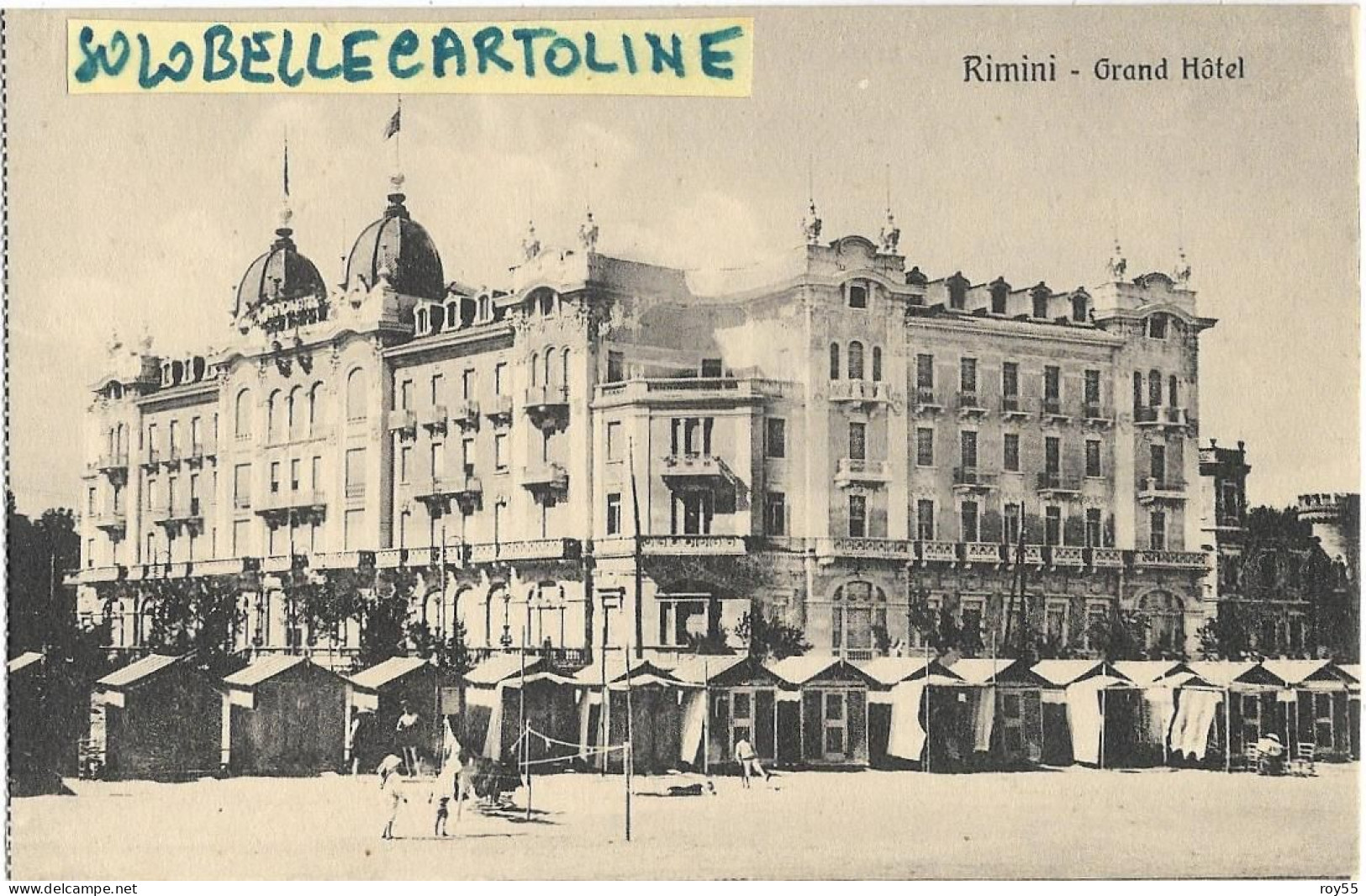 Emilia Romangna Rimini Grand Hotel Differente Veduta Albergo Primi 900 Cabine Spiaggia Pali Per Pallavolo (picc/v.retro) - Rimini
