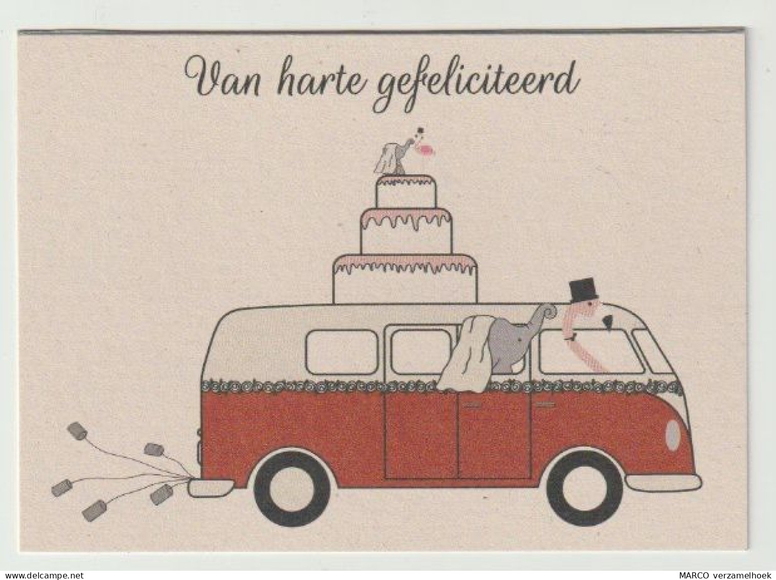 Postcard - Ansichtkaart Van Harte Gefeliciteerd VW Volkswagen - Birthday