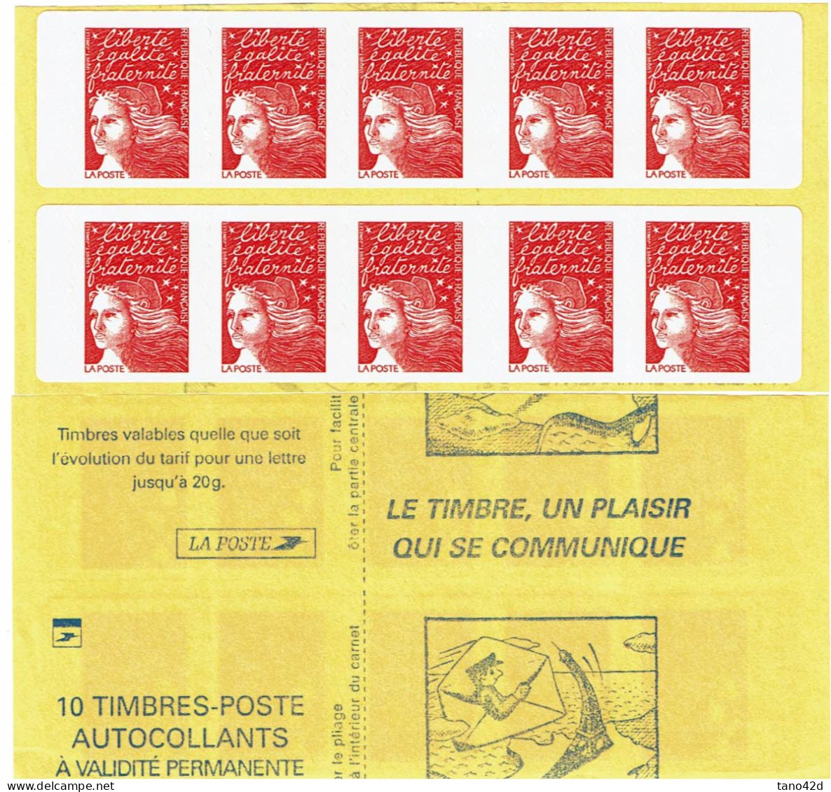 CARNETS DE FRANCE -  CARNET "MARIANNE DE LUQUET"  POUR SAGEM Y/T 3419-12 SANS DATE  VARIETE DE DECOUPE - Modernes : 1959-...