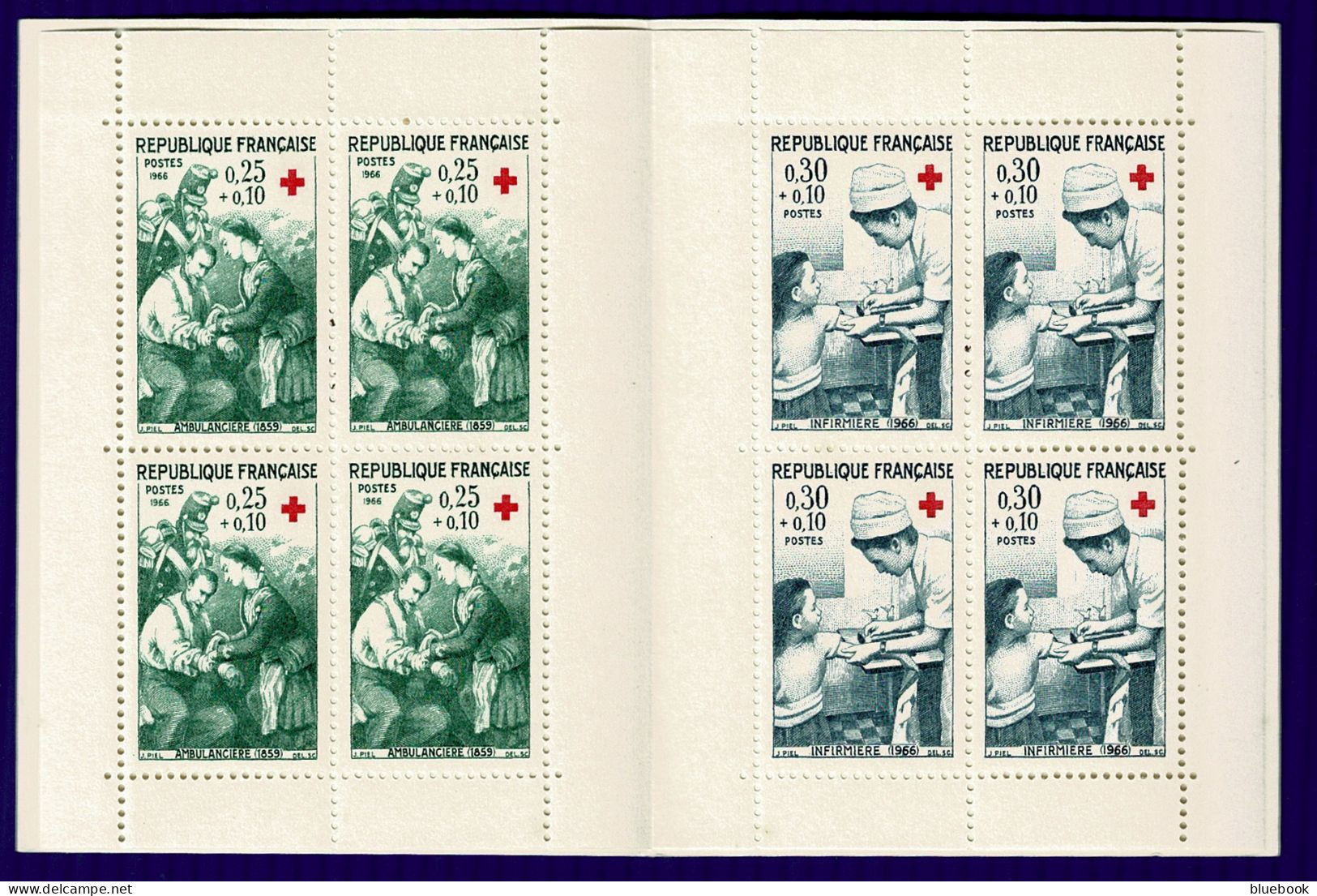 Ref 1645 - France 1966 - Red Cross Booklet SG 1733/1774 - Rode Kruis