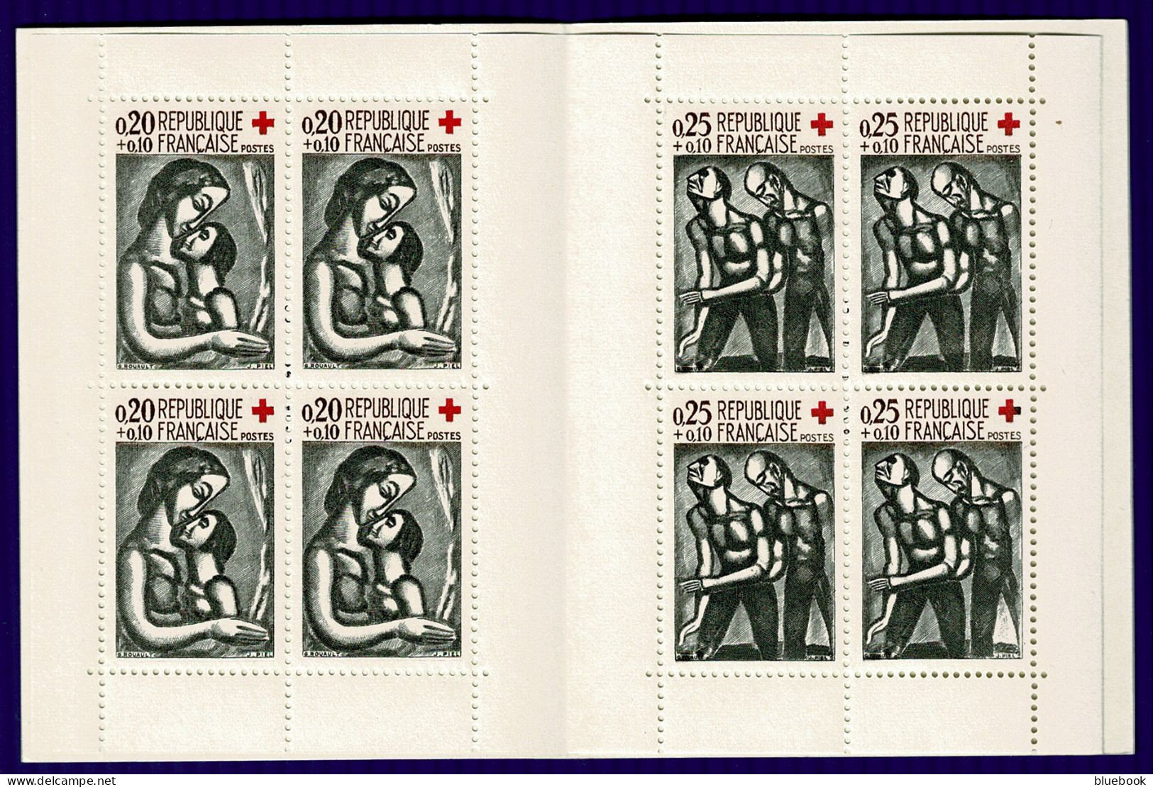 Ref 1645 - France 1961 - Red Cross Booklet SG 1555/1556 - Croce Rossa